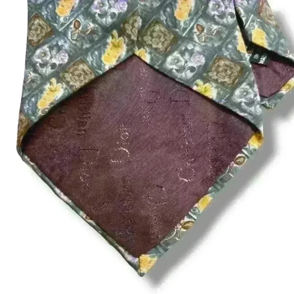 Men's Christian Dior 100% Silk Necktie| Paisley flower Pattern #064